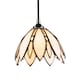image 2 of Floral Petal Themed White Stained Glass Tiffany Pendant Lamp Shade with Beads | White | White | 1