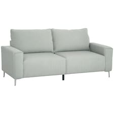 HOMCOM 193cm Upholstered Corduroy Settee with Spring Cushion, Light Grey | Multi | Two Seater