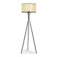 image 1 of ValueLights Camden Black Tripod Floor Lamp and Natural Cane Shade | Cream