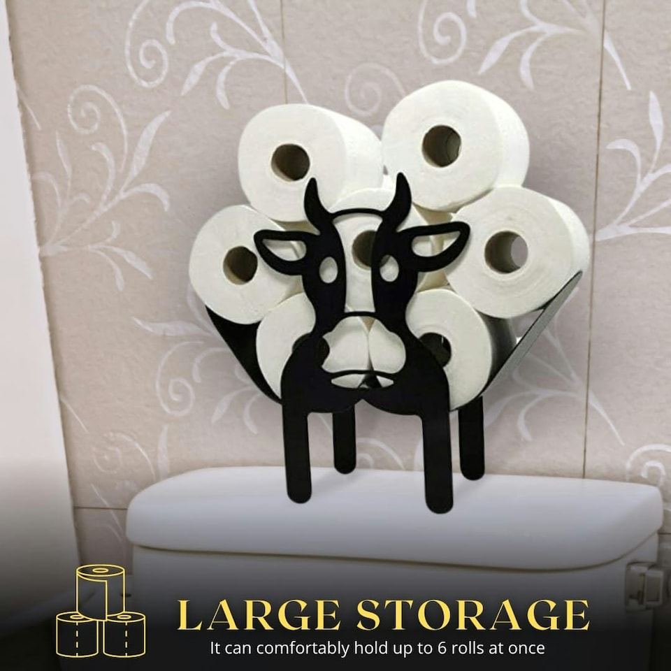 image 1 of Marco Paul Cow Toilet Roll Holder Novelty Animal