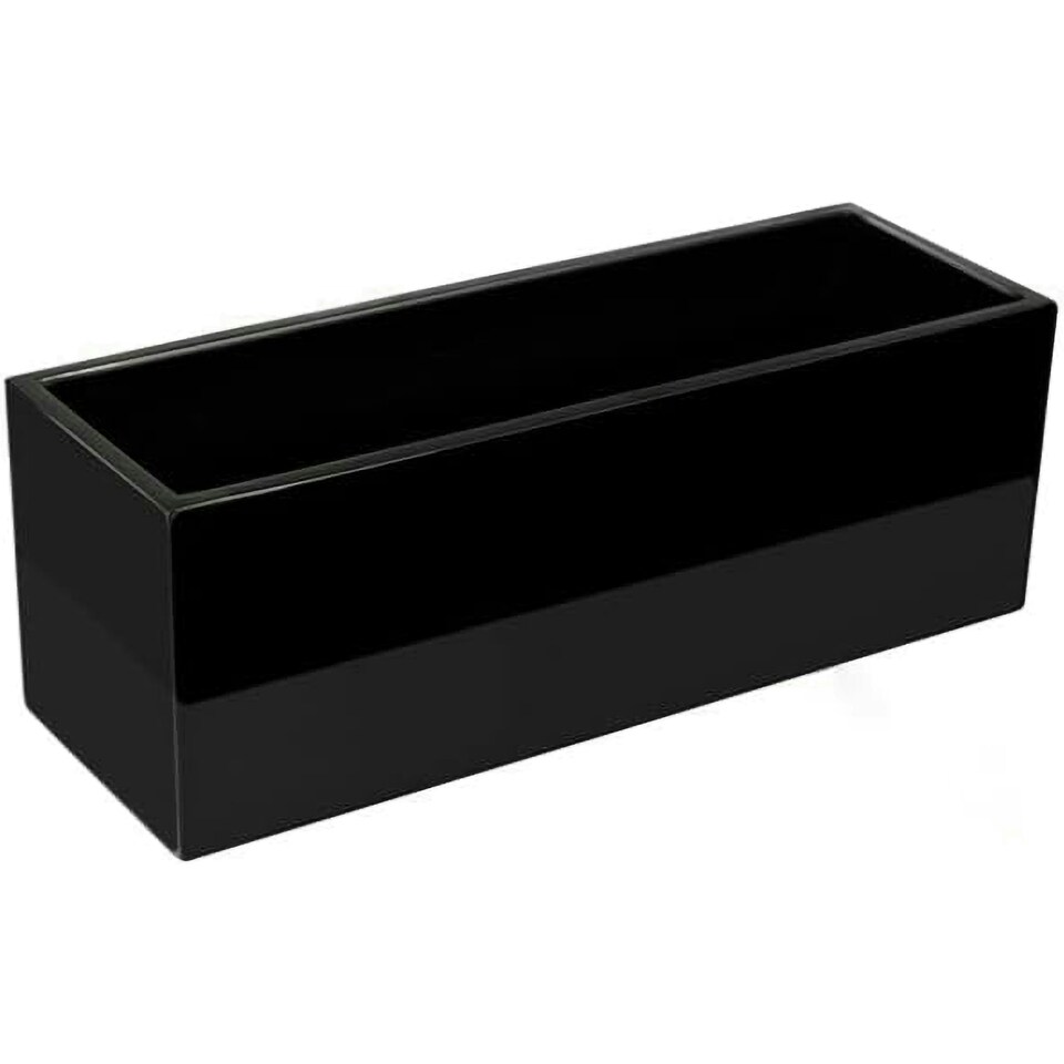 image 1 of Primrose Gel Coated Black Fibreglass Trough Garden Planter Small 24cm x 80cm