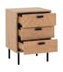 image 2 of Leon 3 Drawer Bedside - L40 x W45 x H63.5 cm - Medium Oak Effect