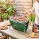 image 8 of Outsunny Charcoal BBQ Grill Portable with Tilting Grate | Green | Black | 40 x 28 x 25.5 cm