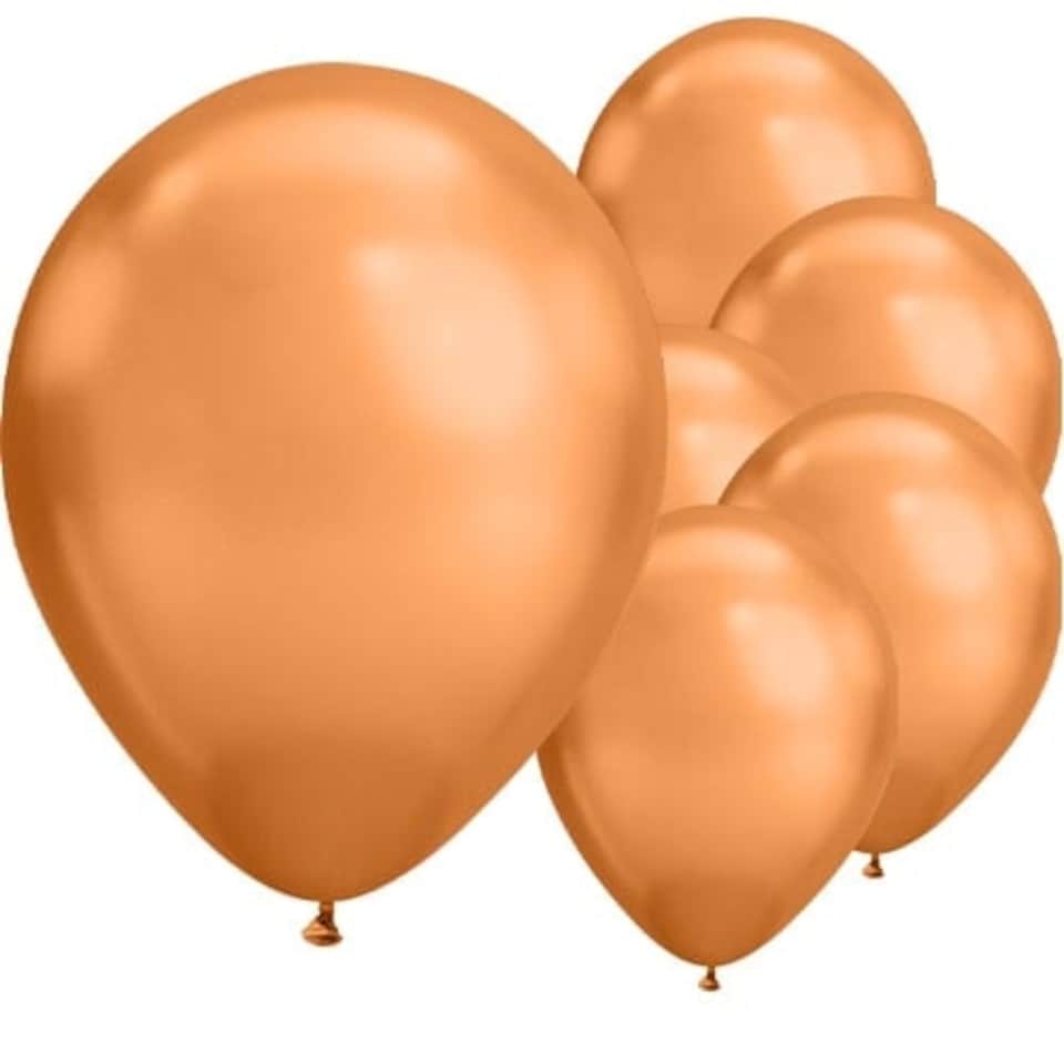Chrome Copper Round Latex Qualatex Balloons 18cm / 7 in - Pack of 100