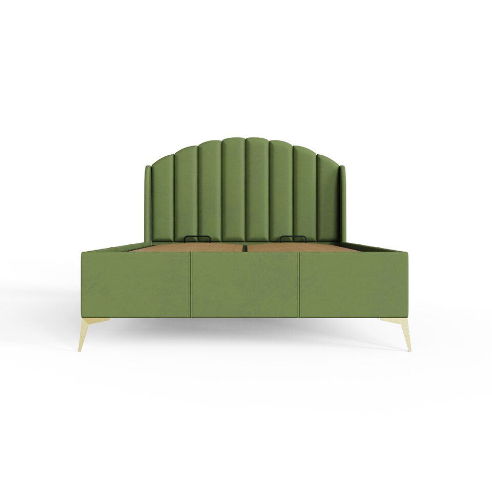 image 1 of Pettine End Lift Ottoman Storage Bed Double Green | Green | Green