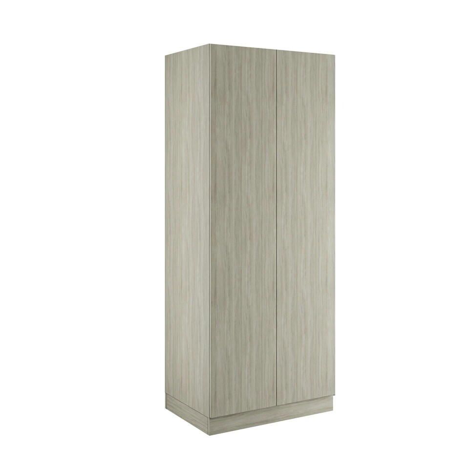 image 1 of Slab Urban Oak Double Wardrobe with Shelves Brown