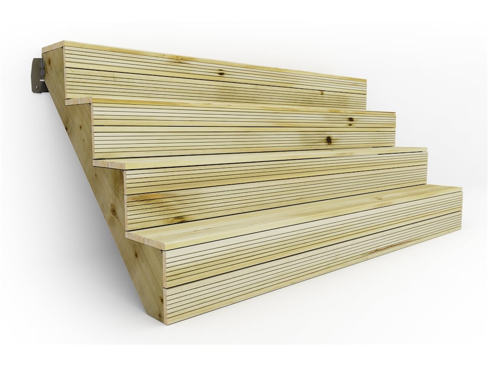 image 1 of eDecks 4-Step Decking Stairs Kit, Pressure Treated Timber - 890mm Span