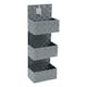 image 1 of JVL Vichy 3 Tier Nylon Hanging Storage Unit - Grey Grey
