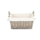 image 2 of Antique Wash Wicker Handled Lined Storage Basket White | White | L