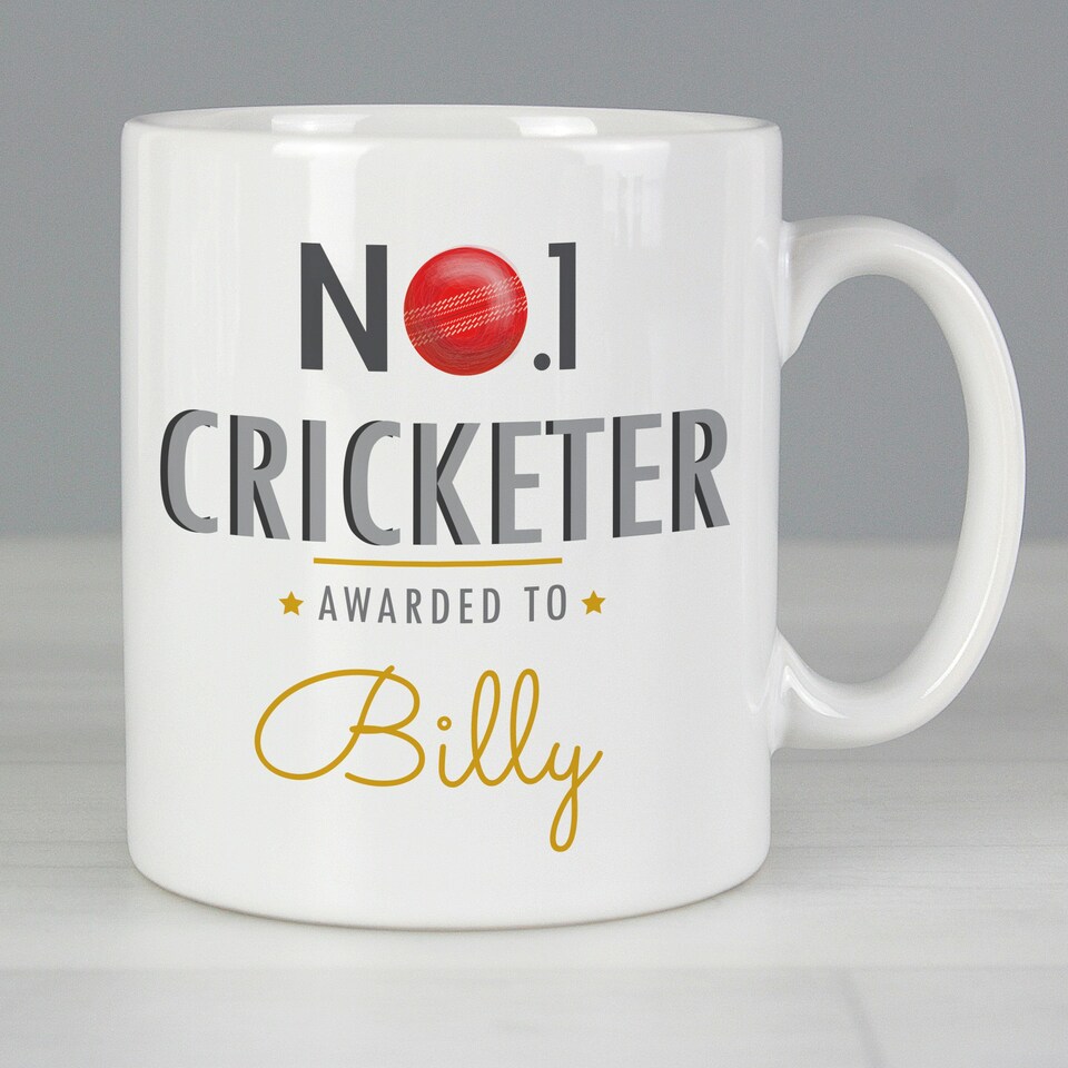 image 1 of Personalised No.1 Cricketer Mug White