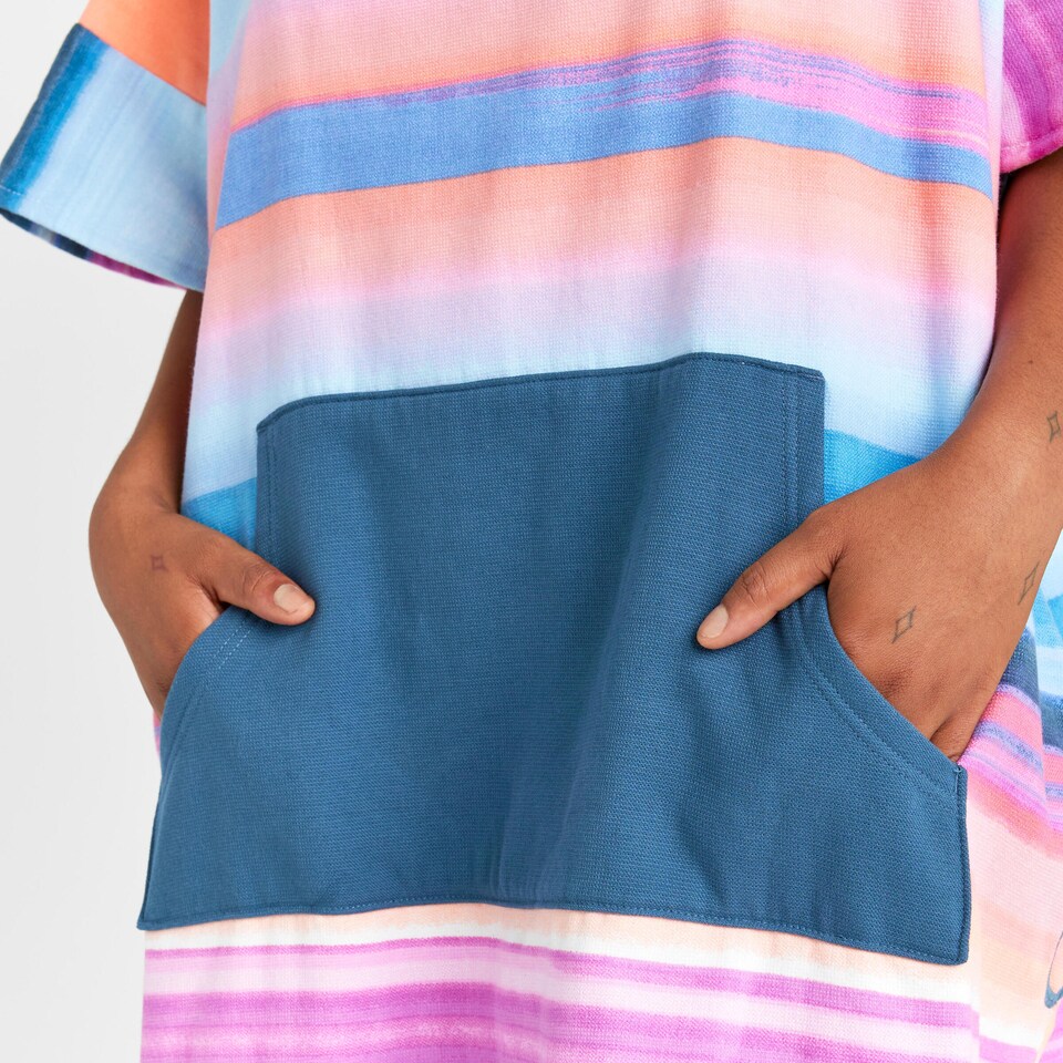 image 1 of Decathlon Adult surf beach poncho >150 cm, 500 Sunset pink