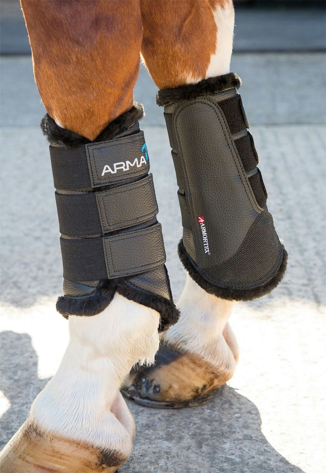 image 1 of Shires Arma Fur Lined Brushing Boots | Black | Size: X-Full
Colour: Black