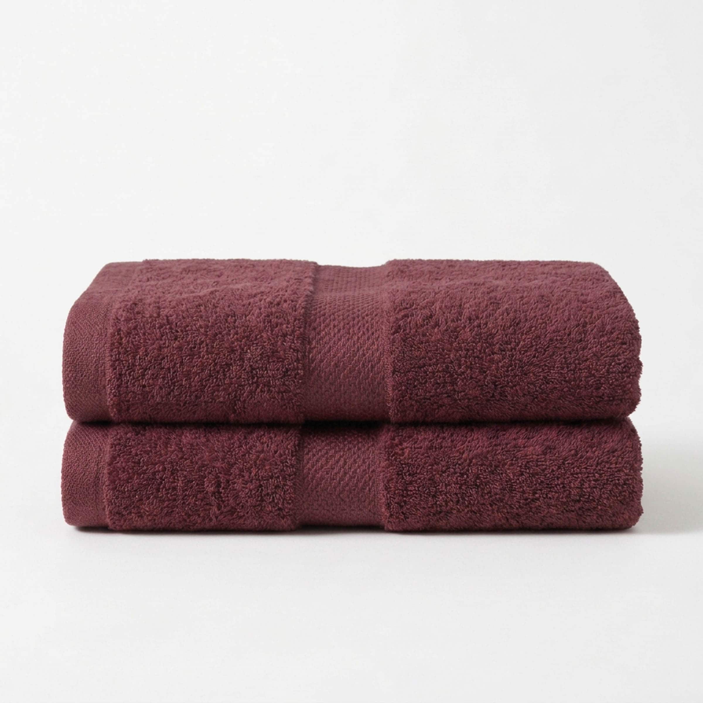Vision V475 - 2 Pack 100% Cotton Hand Towels in Burgundy
