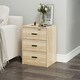image 3 of Oak 3-Drawer Bedside Table Grey | Colour: Cool Grey