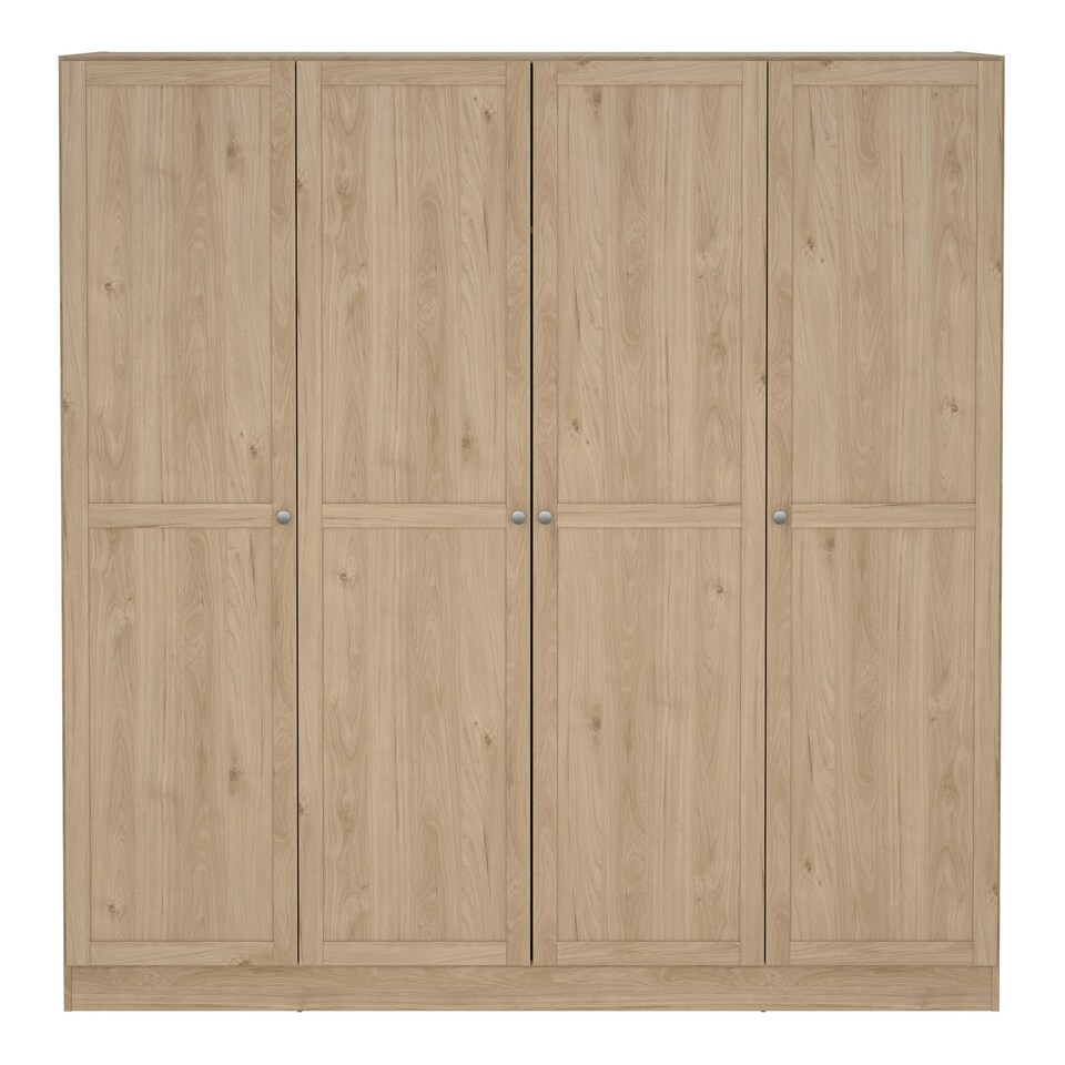 image 1 of Brande Wardrobe with 4 Frame Doors in Jackson Hickory Oak