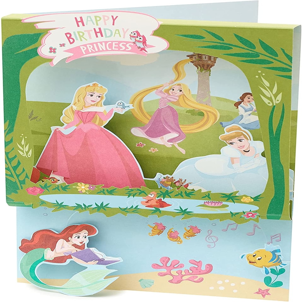 image 1 of Disney Princess Birthday Card Pop Up 3D Card for Kids
