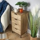 image 3 of Chest Of Storage Drawers Solid Wooden Geometric Design Bedroom Organiser | Brown