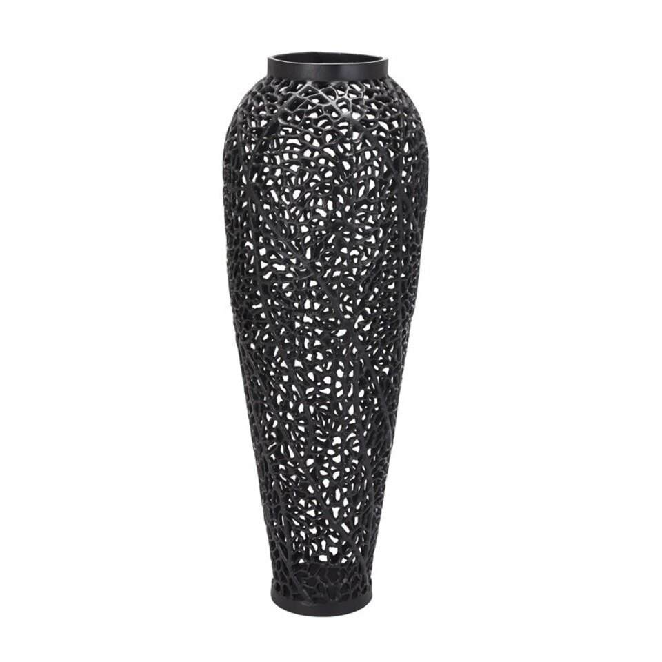 image 1 of Cast Lattice Large Vase - Aluminium - L31 x W31 x H90 cm - Black Black