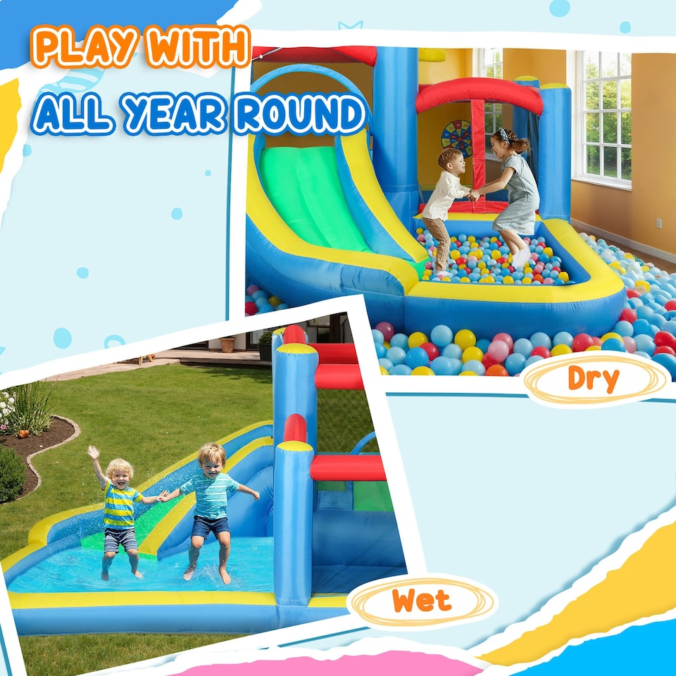 image 1 of AIYAPLAY Inflatable Bouncy Castle with 550W Blower, 385 x 290 x 180 cm