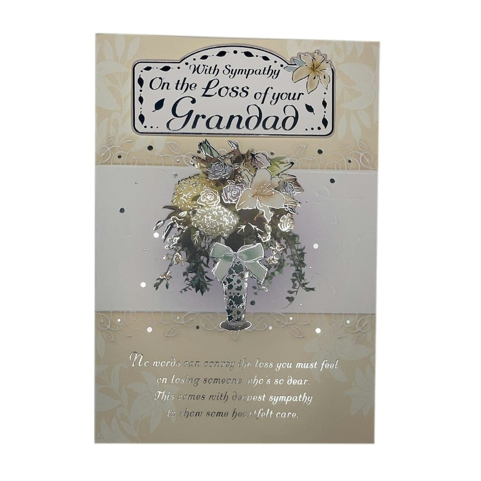 image 1 of With Sympathy On The Loss of Your Grandad Lily Flower Pot Design Card