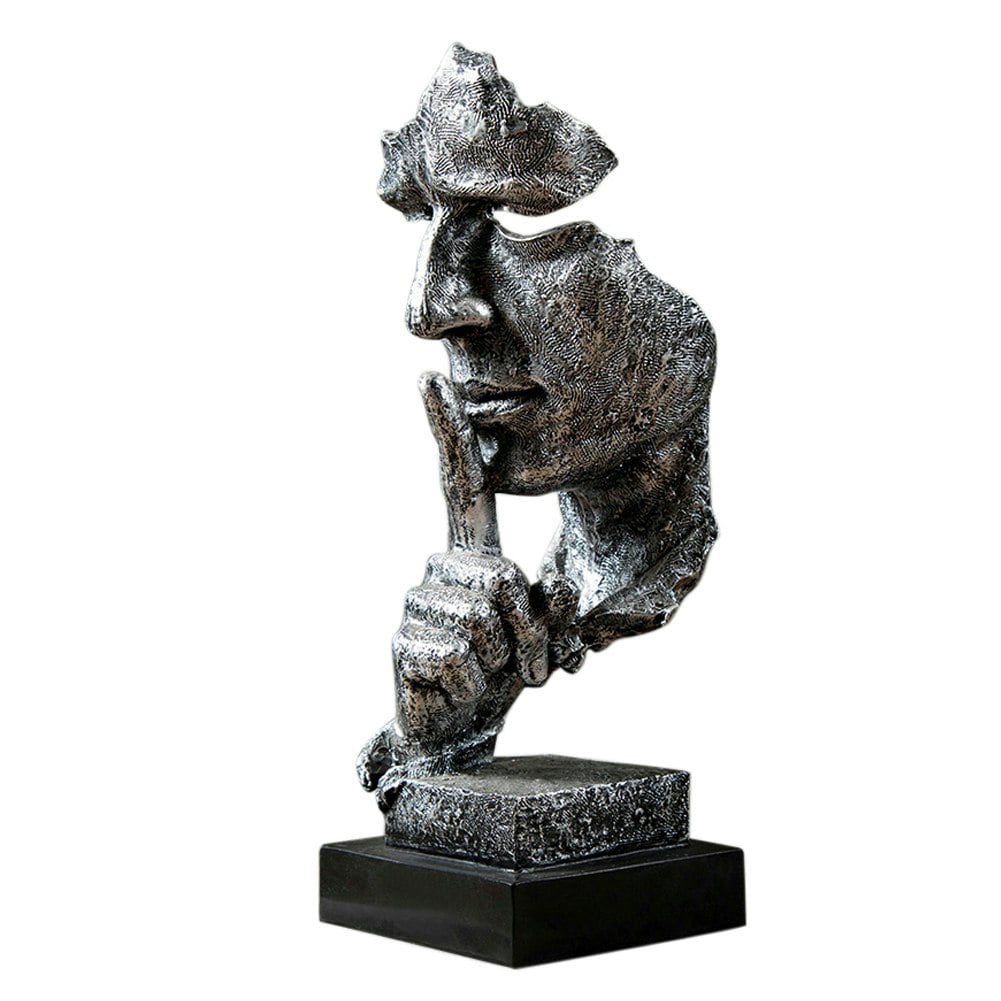 Living and Home Creative Silence is Golden Figurine for Tabletop Decor