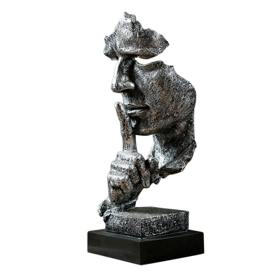 image 1 of Living and Home Creative Silence is Golden Figurine for Tabletop Decor