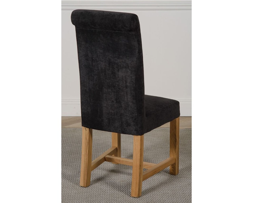 image 1 of Dakota 182 x 92cm Oak Large Dining Table and 6 Washington Fabric Chairs | Black | Black