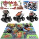 image 1 of Pack of 3 Dino Cars with Mini Dinosaurs & Play Map Roaring Fun on Wheels!