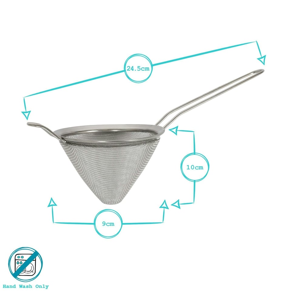 image 1 of Argon Tableware Stainless Steel Conical Strainer - 10cm