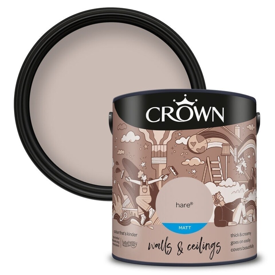 image 1 of Crown Walls & Ceilings Matt 2.5L Hare