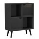 image 1 of Black 4-Cube Storage Unit with 2 Wooden Doors and Legs | Black | Black & Black | 1