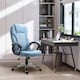 image 2 of Vinsetto Office Chair, Linen Fabric Desk Chair, Height Adjustable Computer Chair with Padded Armrests, Swivel Wheels and Tilt Function, Blue