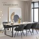 image 8 of Dining Chair Marilyn - corduroy look, upholstered, armchair, continuous backrest - Set of 6 Grey | Anthracite/Black
