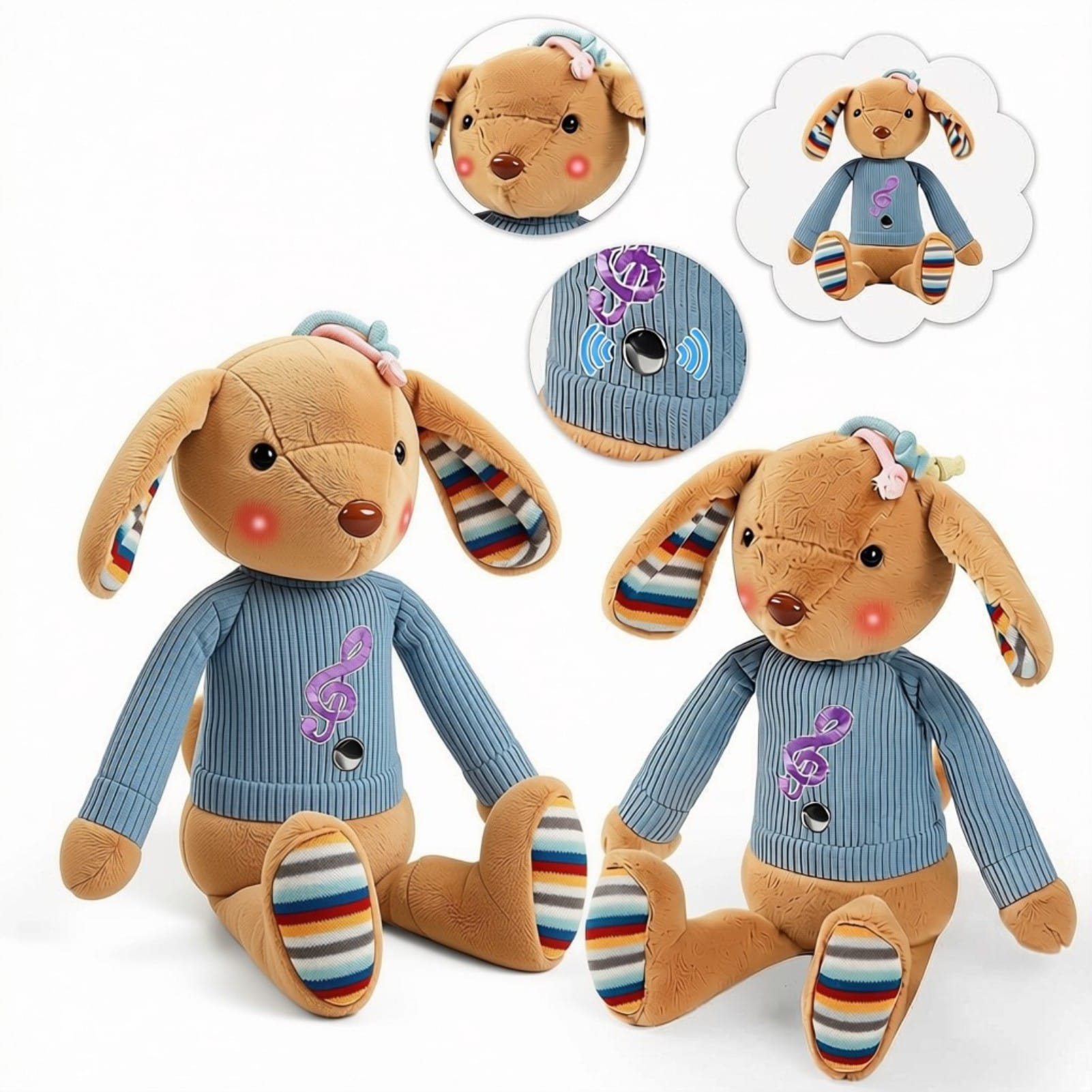 Interactive Baby Musical Plush Toy - Touch Sensor Light Up Stuffed Animal with Lullabies, Rhythm Beats & Sound Effects - Soft Cuddle Companion for Babies & Toddlers, Perfect Sleep Aid & Learning Gift