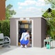 image 2 of Outsunny 7 x 4ft Lean to Garden Shed with Foundation Kit, Double Door and Vents, Outdoor Metal Storage Shed for Equipment Tools, Grey