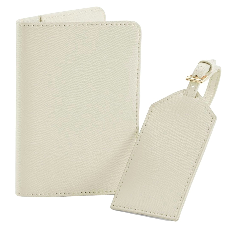 Bagbase Boutique Passport Holder and Luggage Tag Set - Oyster - One Size | Multi