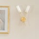 image 2 of ValueLights Maya Brushed Gold 2 Way Curved Upright Wall Light | Gold