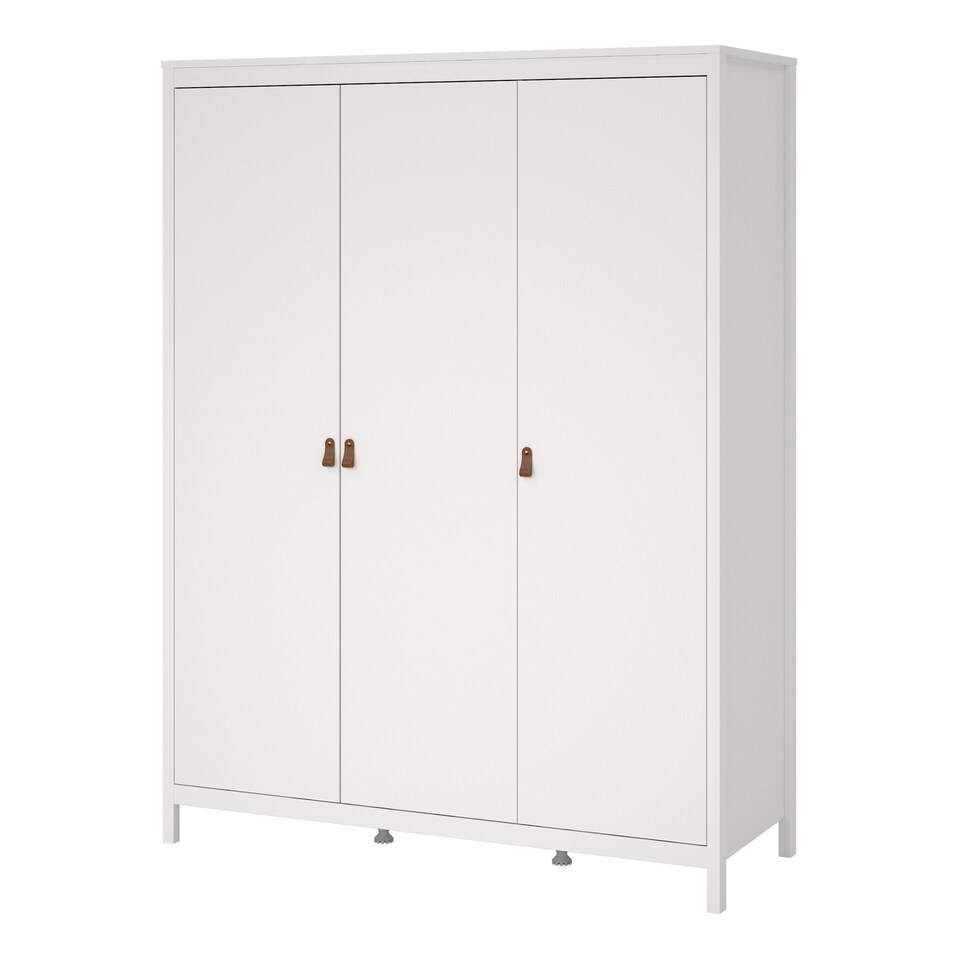 image 1 of Barcelona Wardrobe with 3 Doors in White
