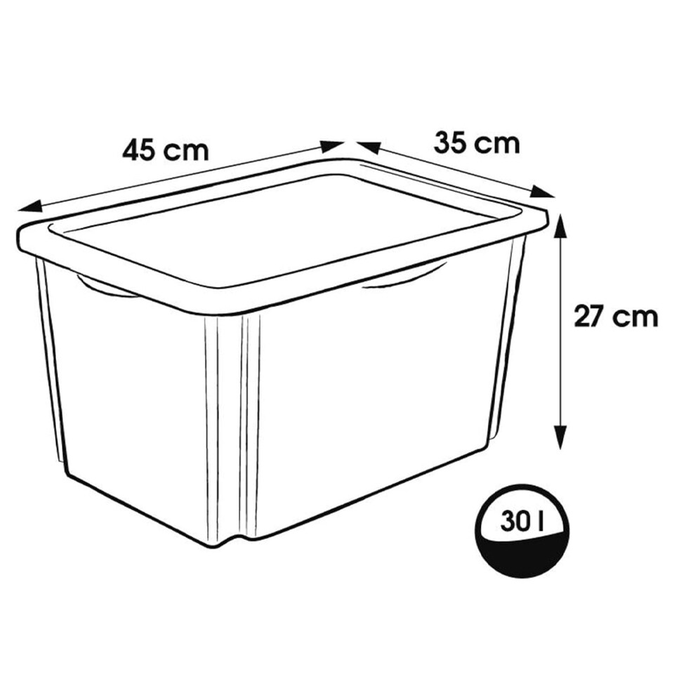 image 1 of Keeeper Bambi Turn Around Stackable Box with Lid 30 Litre Transparent