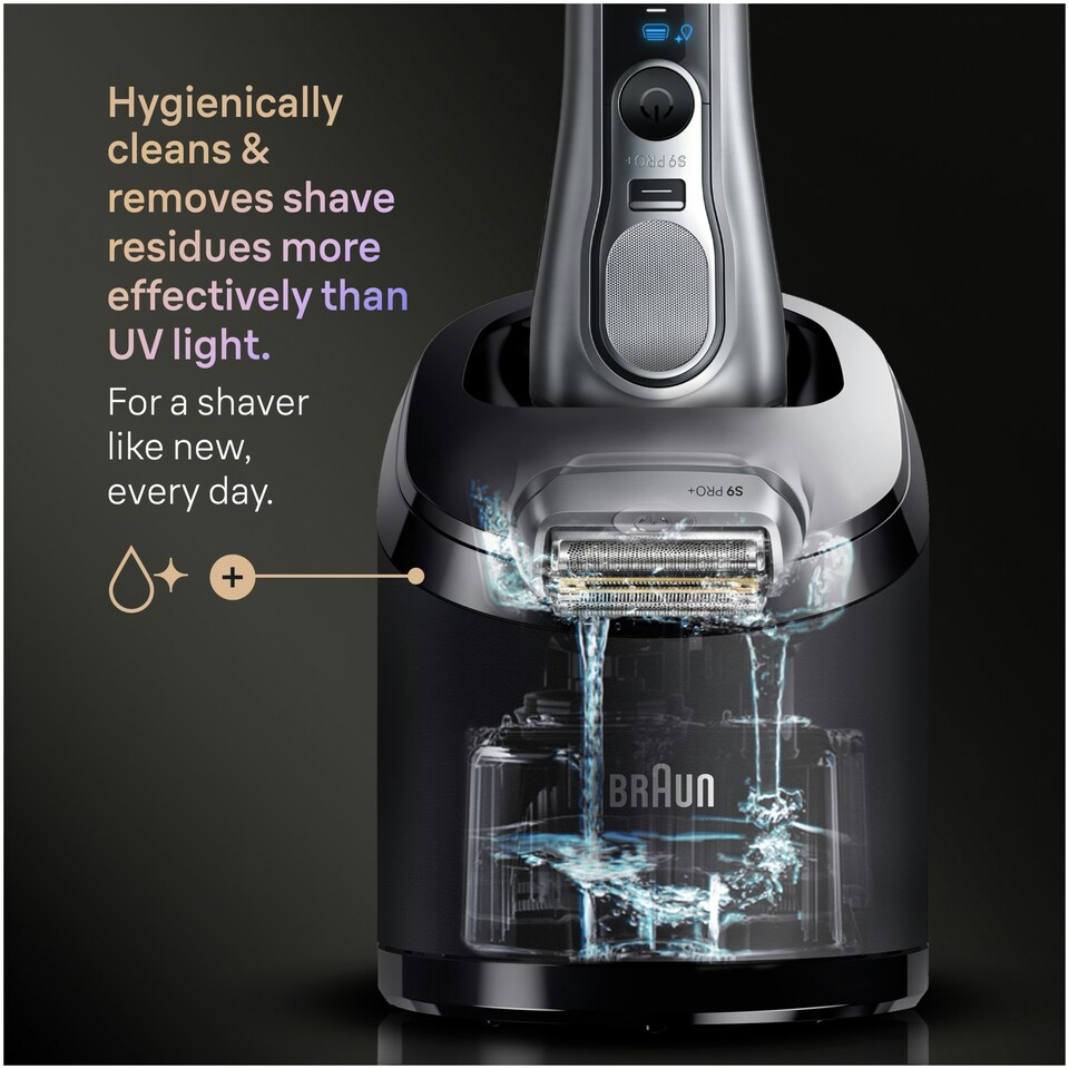 image 1 of Braun Series 9 PRO+ Electric Shaver, Pro SensoAdapt, SmartCare Center, 9667CC, Silver