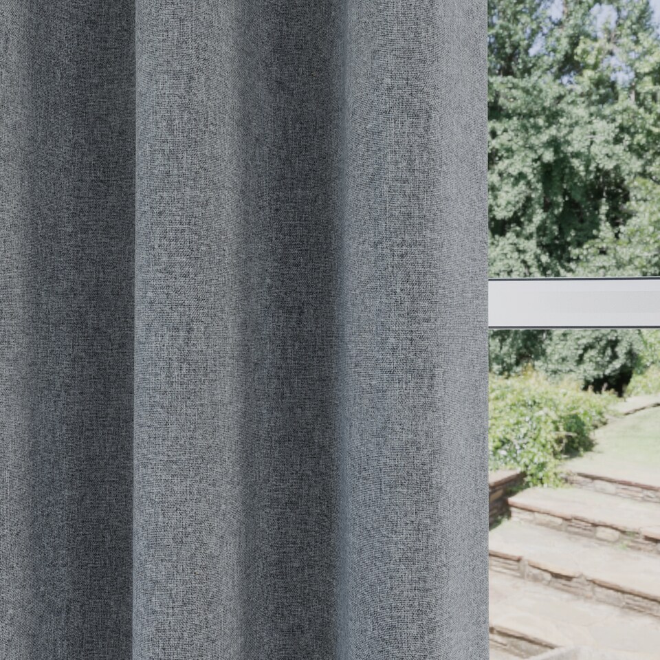 image 1 of Enhanced Living Austin Blackout, Thermal Grey Curtains with Eyelet Header (PAIR) - 46x54 inch (117x137cm)