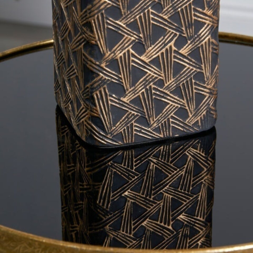 image 1 of Denisa Black & Gold Ceramic Table Lamp Black
