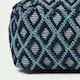 image 3 of Homescapes Tula Handwoven Textured Navy & Teal Pouffe Bean Cube