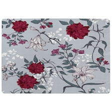Red & White Winter Floral Rug | Multi