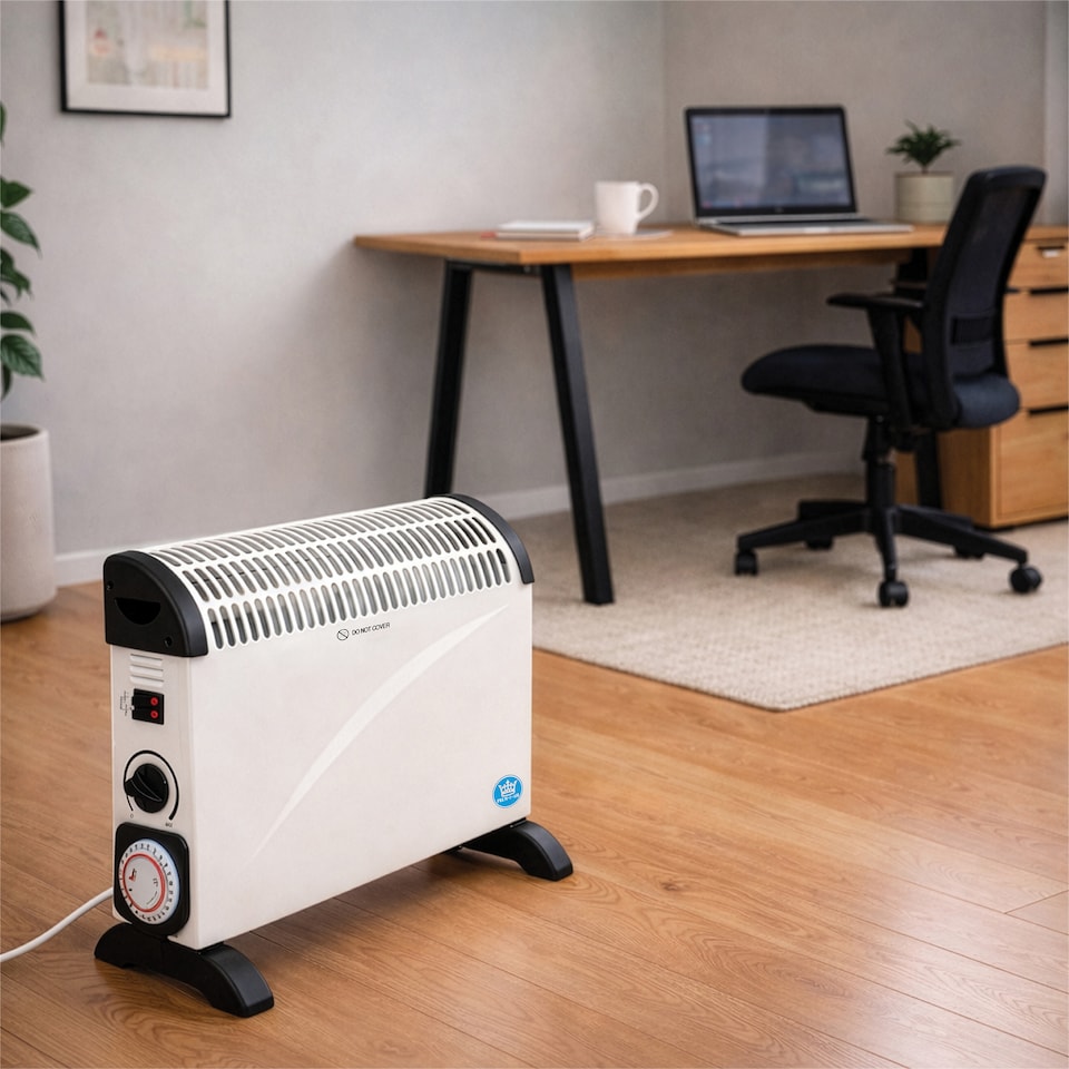 image 1 of Prem-I-Air 2kW Convector Heater with 3 Heat Settings, 24-Hour Timer & Stat White