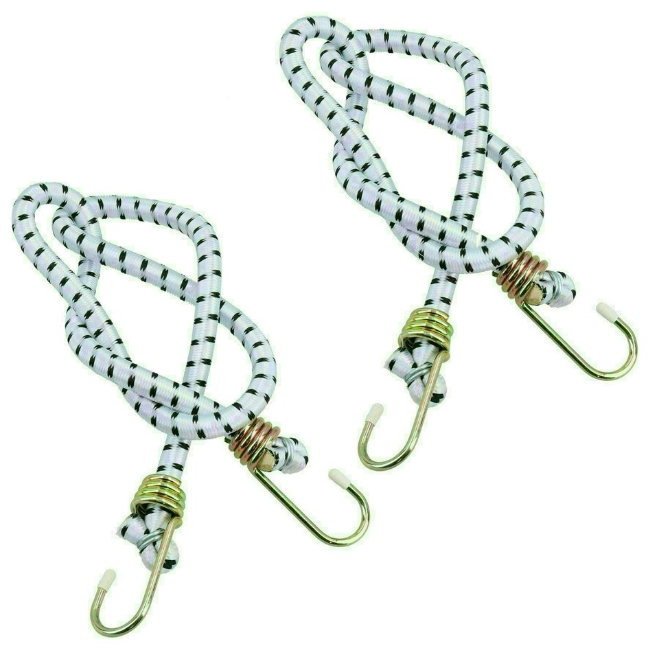 image 1 of 36" Heavy Duty Bungee Cords Fasteners Tie Downs Fastening Metal Hooks 10pk