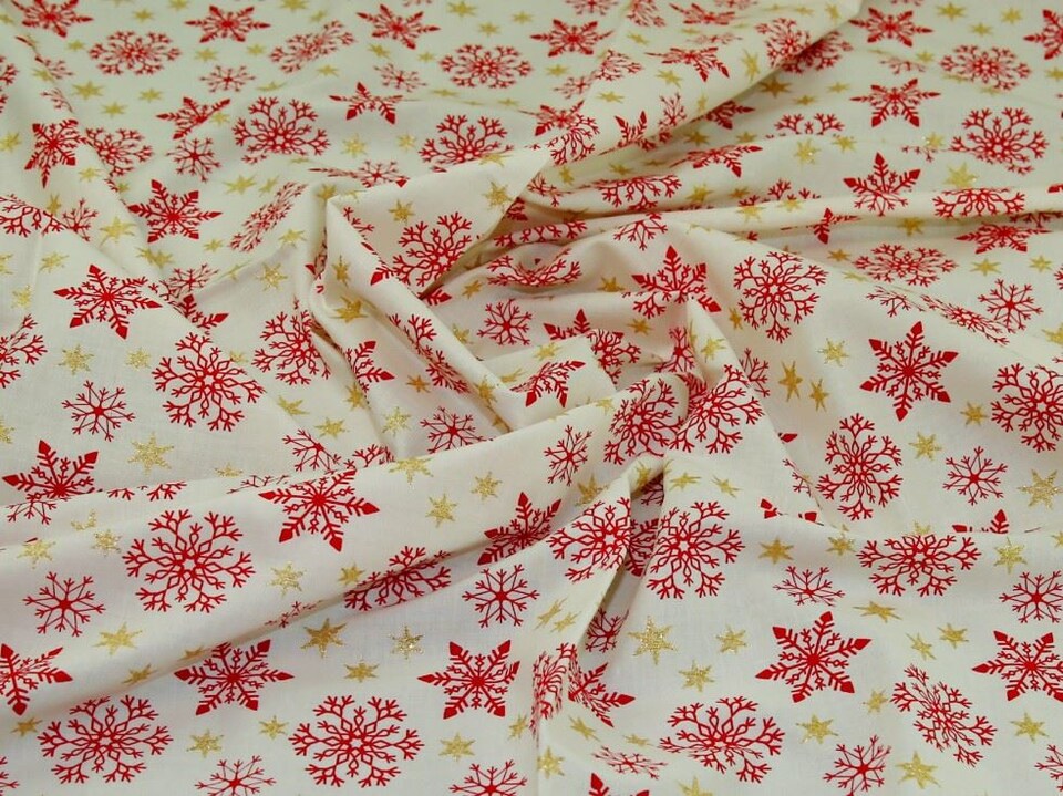 Cream Glitter 100% Cotton Fabric for Bag Making, Dressmaking, Quilting, 140cm / 55" Wide - per metre