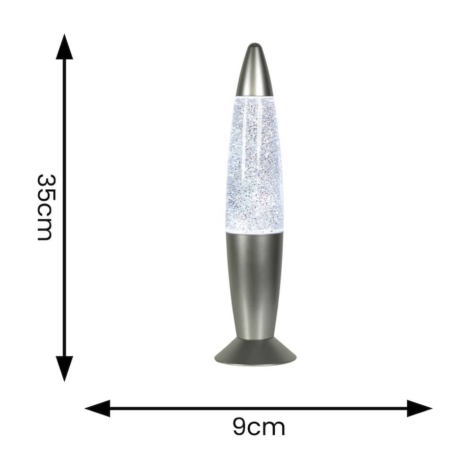 image 1 of ValueLights Rizzo Glitter lamp Illuminated Decoration & Integrated Bulb | Silver