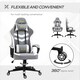 image 6 of Vinsetto Gaming Chair, Computer Desk Chair with Lumbar Support, Faux Leather Racing Chair with Headrest and Swivel Wheels for Home Office, Grey White