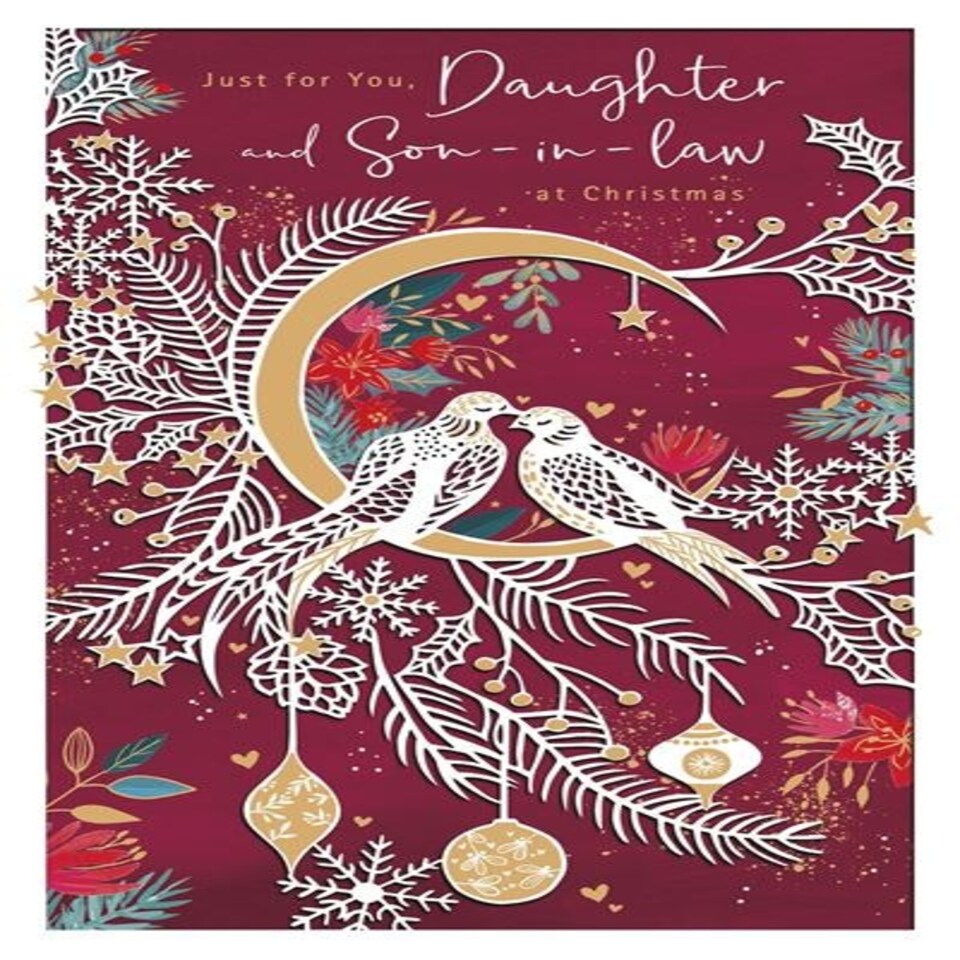 image 1 of Laser cut two doves-Daughter & Son In Law Christmas Card